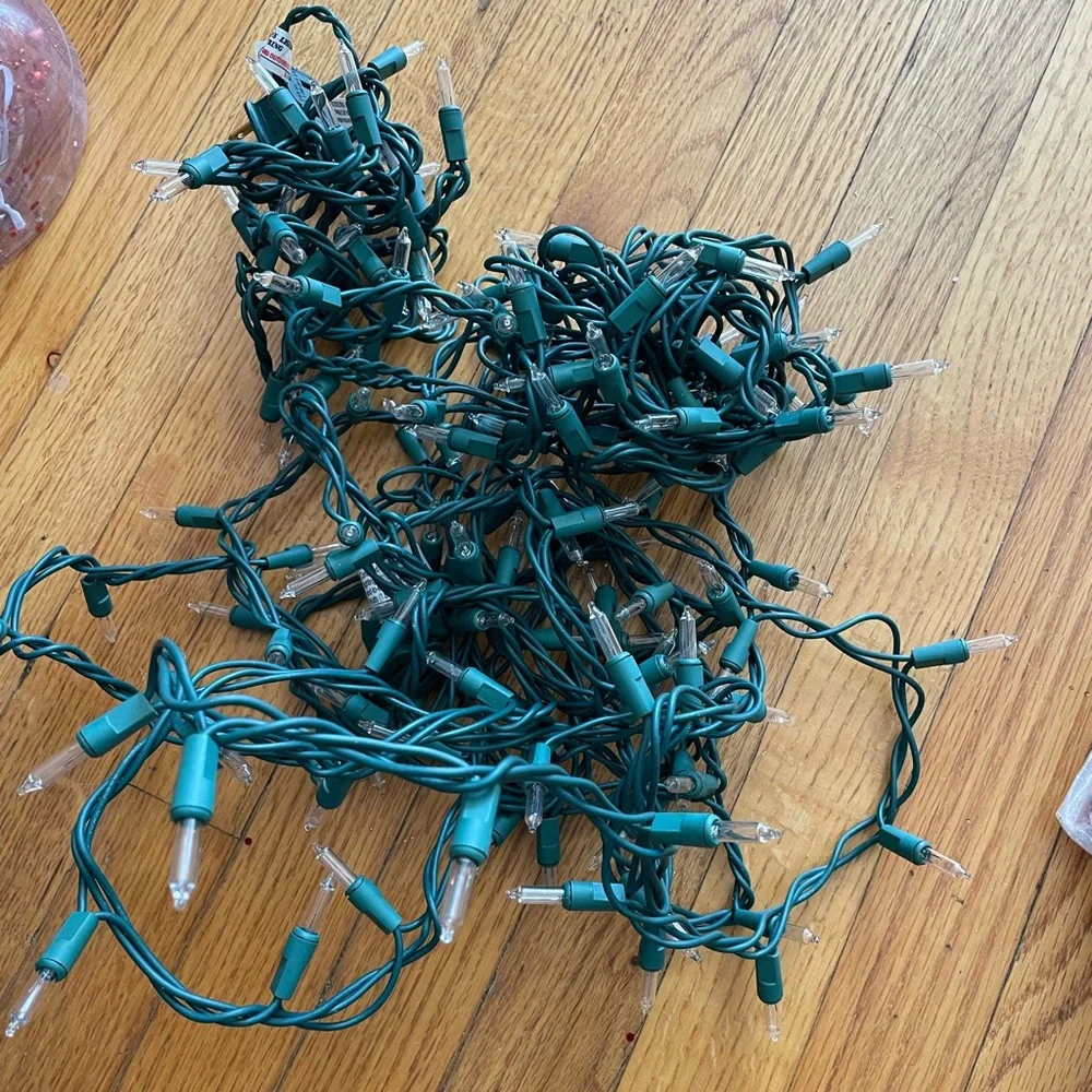 Holiday String Lights with Green Wire